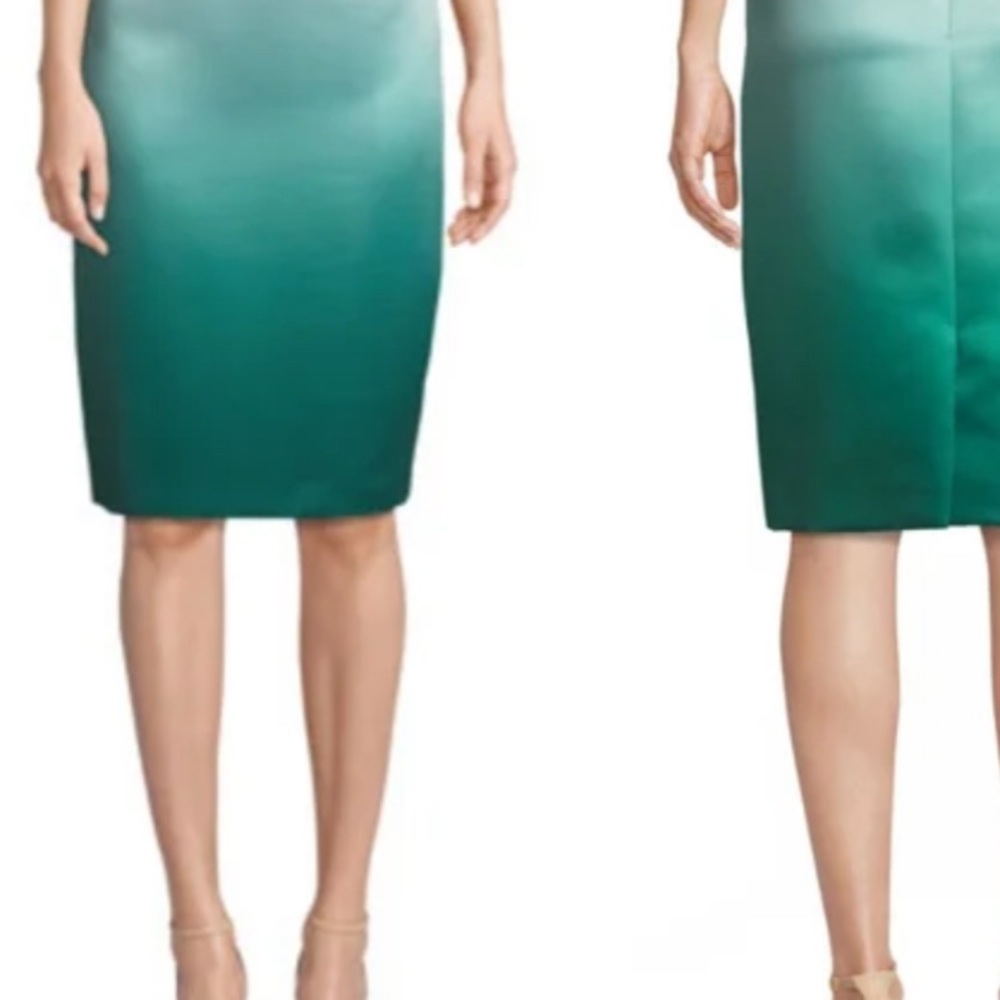 Escada Green Ombre Pencil Skirt